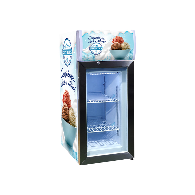 smallest display freezer